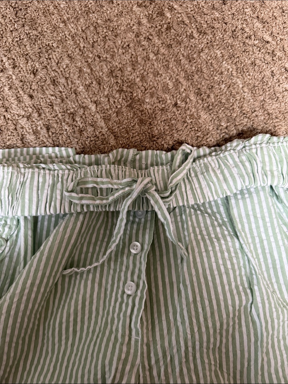 Daily Drills Mint Green & White Striped Lounge Pants - Picture 3 of 3